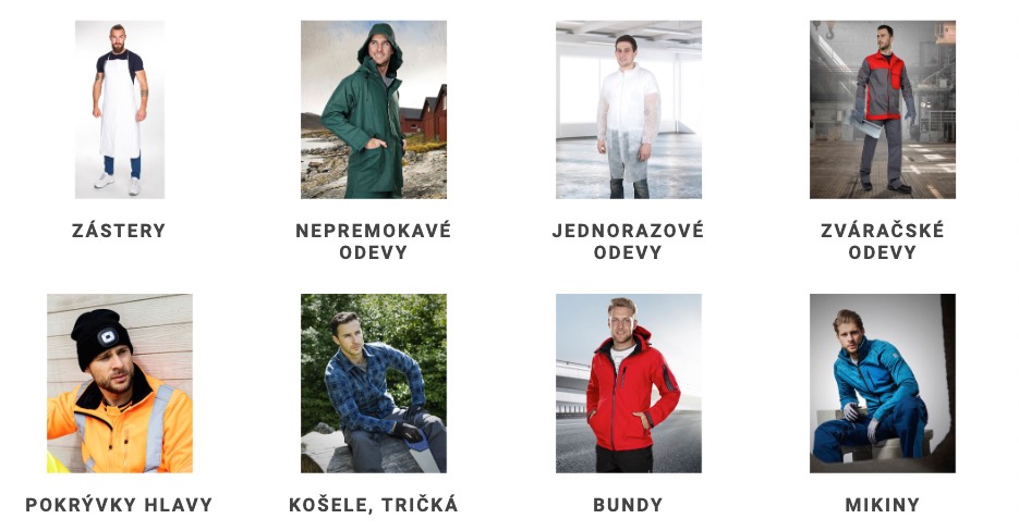 Pracovní oděv a jeho jednotlivé části